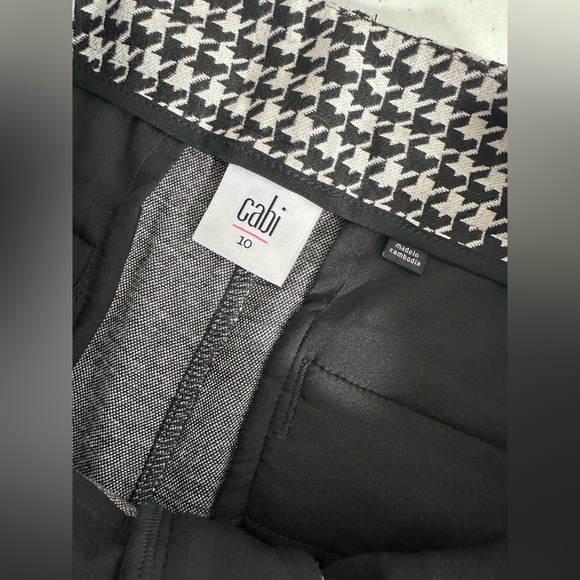 Cabi Style# 3921L Size 10 Black White Houndstooth Trouser Career Pants - Picture 9 of 13